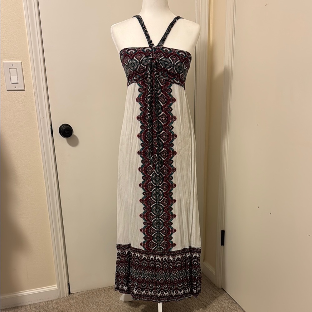 Xhilaration White Cream Halter Sundress Maxi